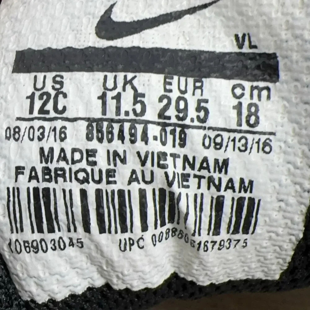 Nike Vapor Youth Baseball Cleats 12C White Black Iridescent Swoosh Kids Fastflex